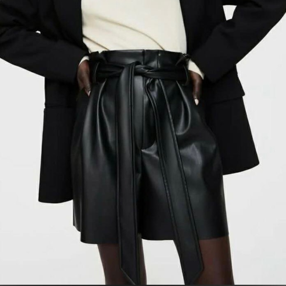 Zara Faux Leather Shorts